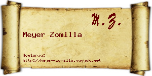 Meyer Zomilla névjegykártya